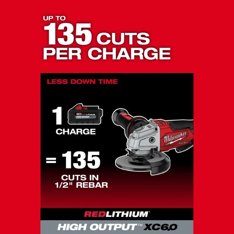 Milwaukee M18 Fuel No-Lock Paddle Switch Breaking Angle Grinder, 4 1/2-In - 5-In (Tool Only)