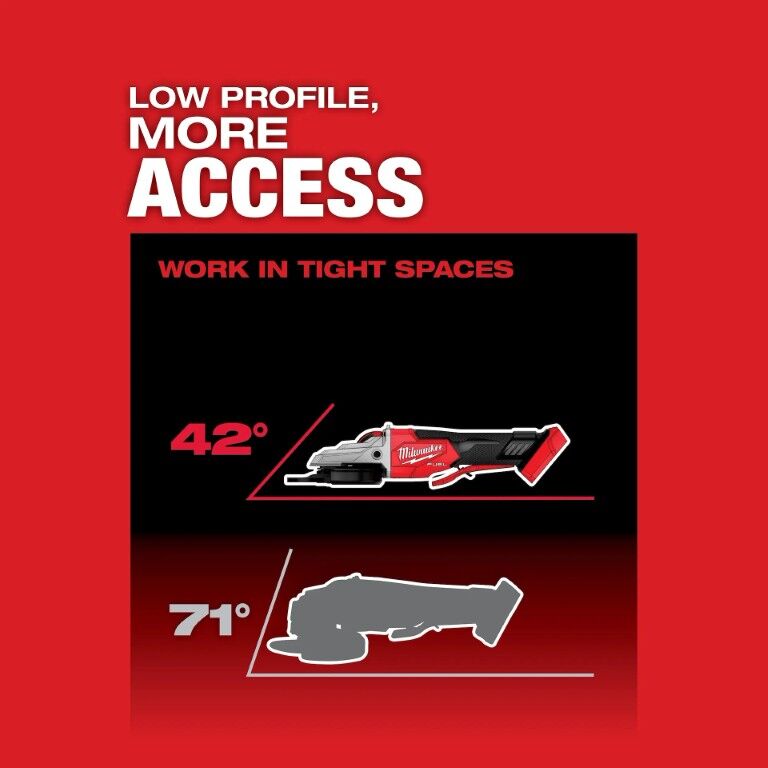 Milwaukee M18 Fuel No-Lock Paddle Switch Flathead Braking Angle Grinder, 5-In (Tool Only)