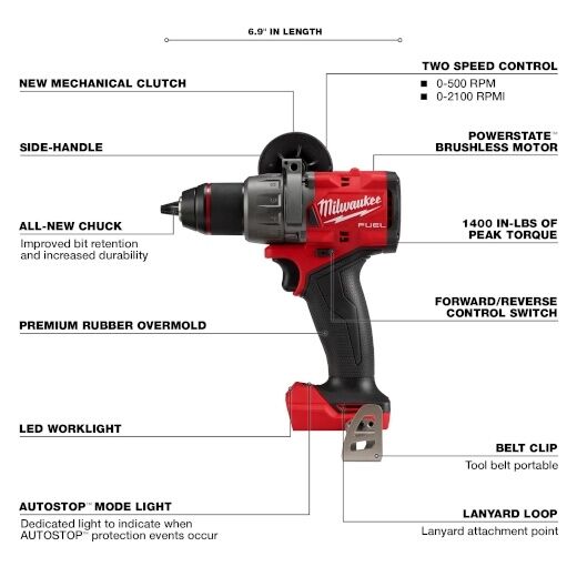 Milwaukee M18 Fuel Hammer Drill Driver, 1/2-In (Tool Only)