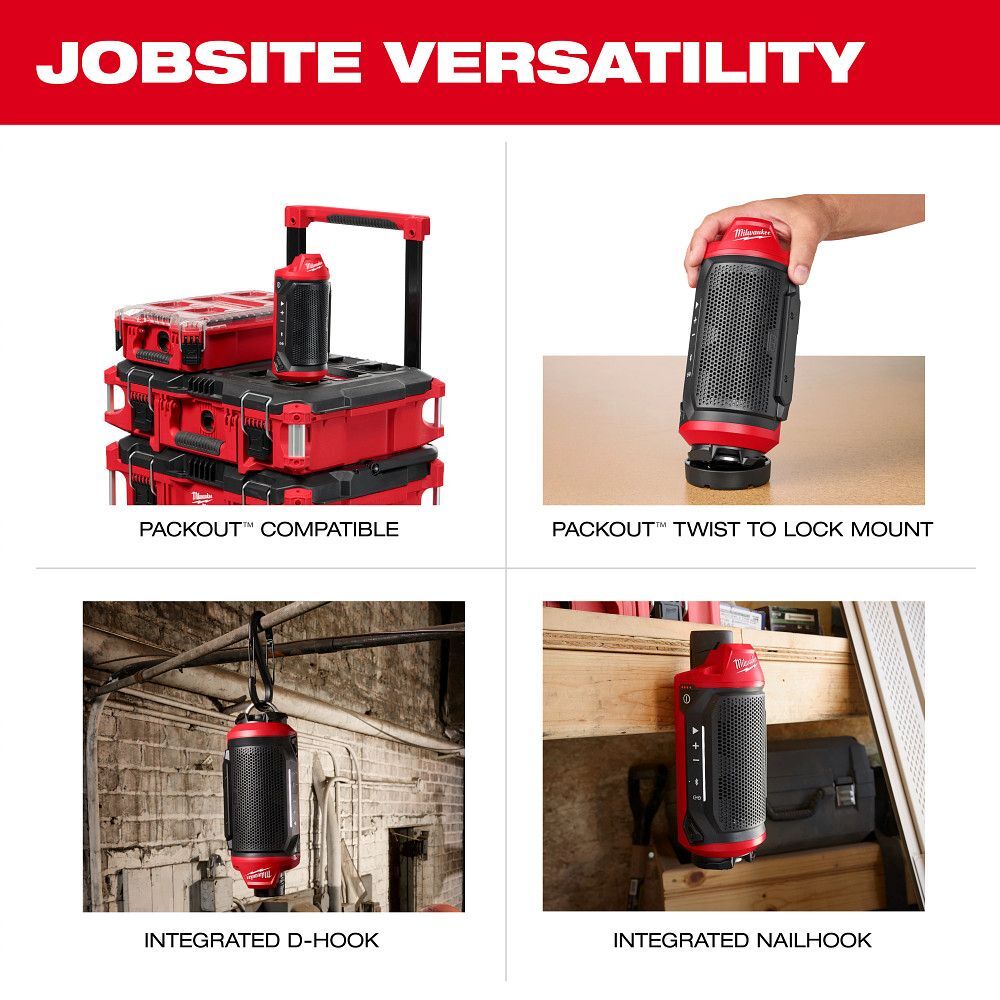 Milwaukee M12 Bluetooth Jobsite Speaker with PACKOUT Compatibility