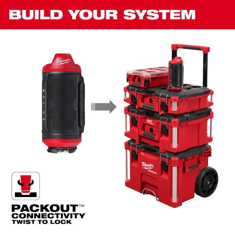 Milwaukee M12 Packout Jobsite Bluetooth Speaker (Tool Only)