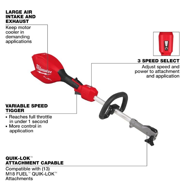 Milwaukee M18 Fuel Quik-Lok Power Head (Tool Only)