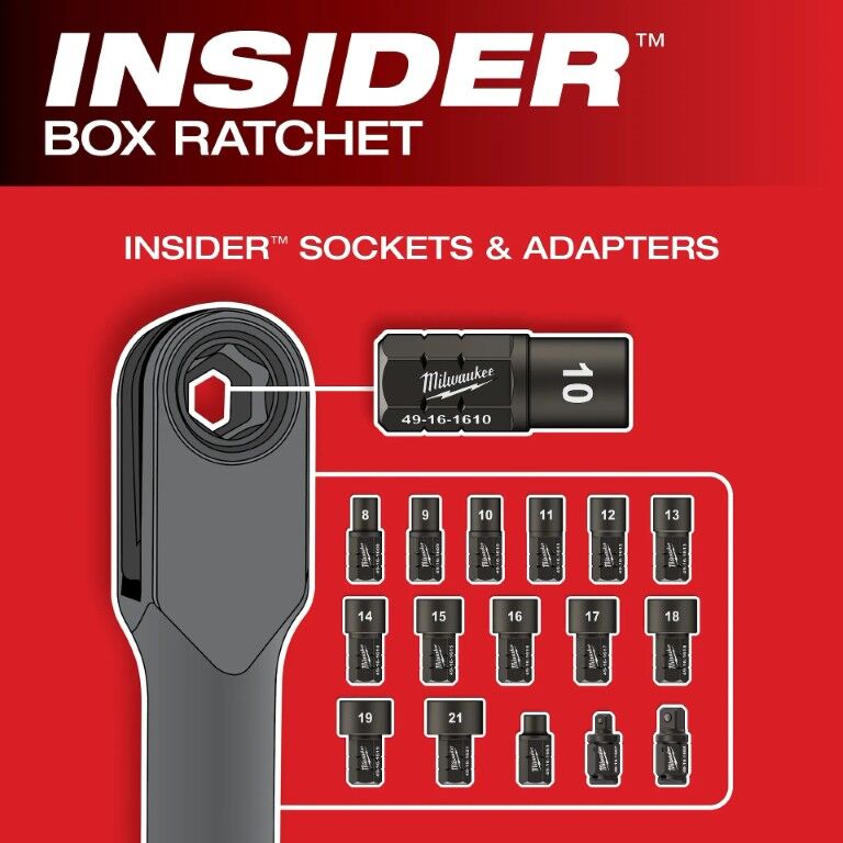 Milwaukee M12 Fuel Insider Extended Reach Box Ratchet (Tool Only)
