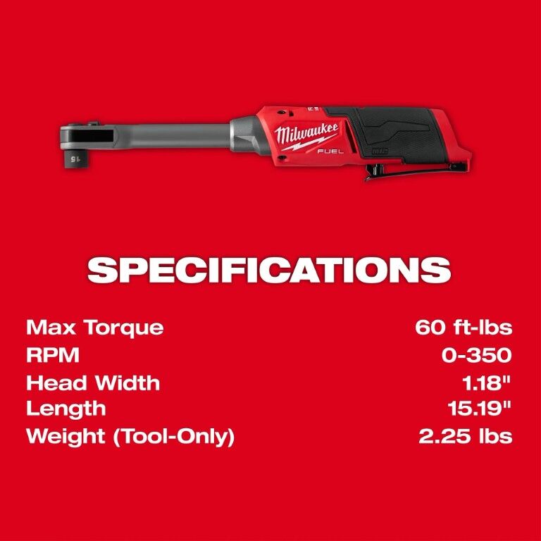 Milwaukee M12 Fuel Insider Extended Reach Box Ratchet (Tool Only)