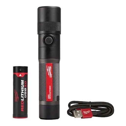 Milwaukee REDLITHIUM USB 1100L Twist Focus Rechargeable Flashlight