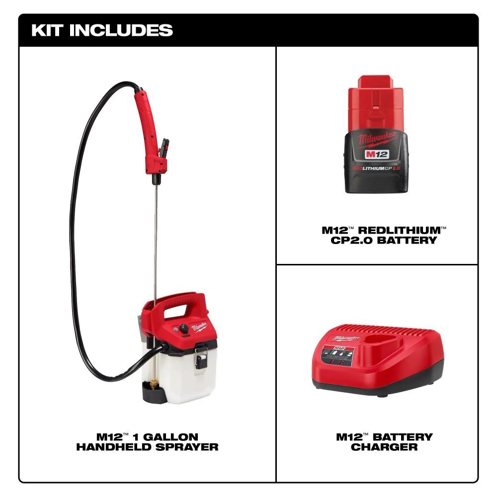 Milwaukee M12 Handheld Sprayer Kit, 1-Gal
