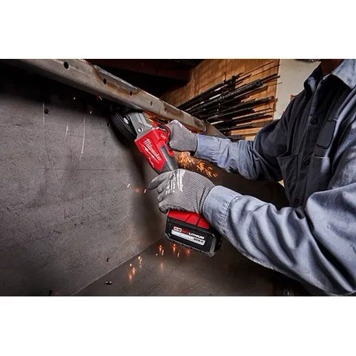 Milwaukee M18 FUEL 5-In Slide Switch Lock-On Flathead Braking Grinder