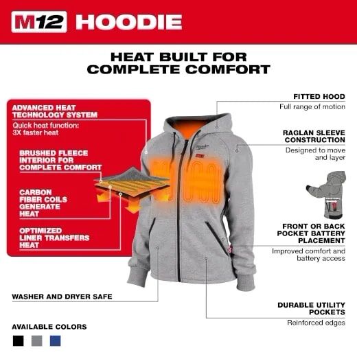 Milwaukee Women's M12 Heated Hoodie in Black