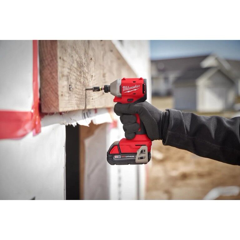 Milwaukee M18 Compact Brushless Hex Impact Driver Kit, 1/4-In