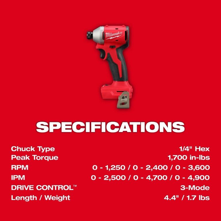 Milwaukee M18 Compact Brushless Hammer Drill Driver & Impact Driver 2-Tool Battery Combo Kit