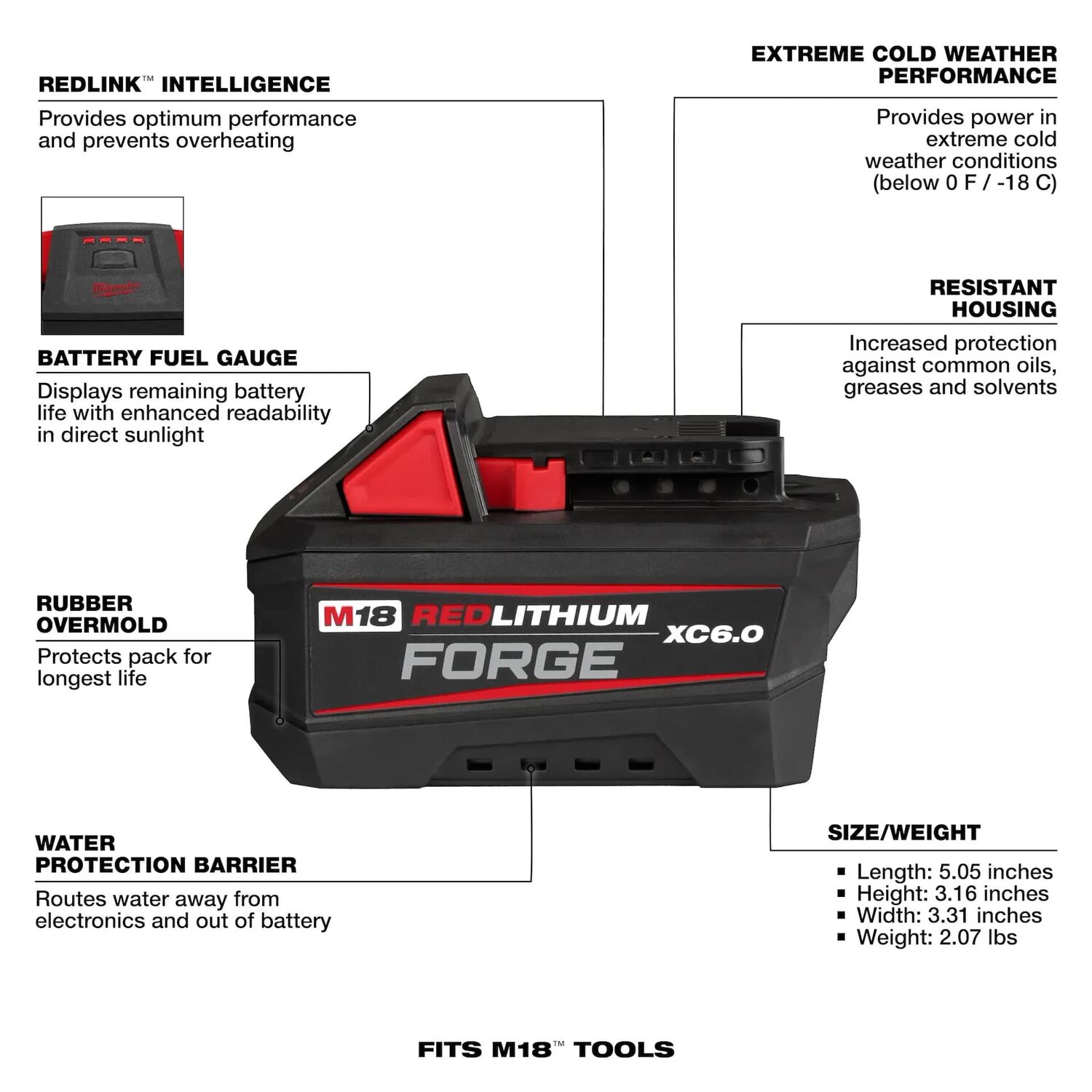 Milwaukee M18 XC6.0 Battery Pack