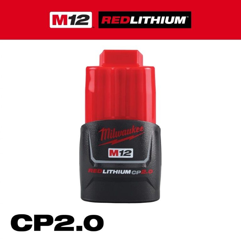 Milwaukee M12 RedLithium CP2.0 Battery, 2-Ah