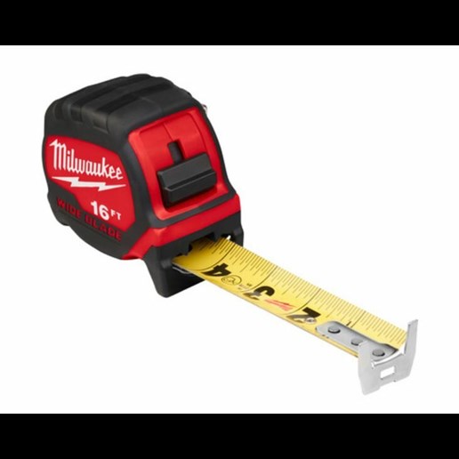 Milwaukee Wide Blade Tape Measure - Red, 16 ft