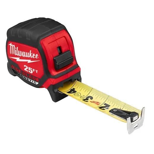 Milwaukee Wide Blade Magnetic Tape Measures, 25-Ft