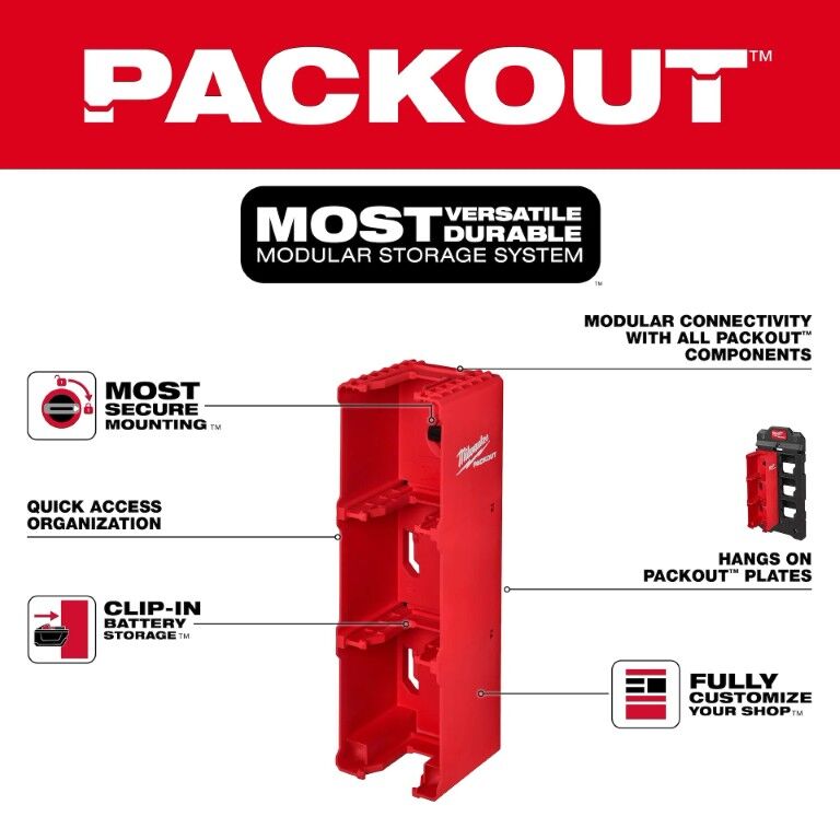 Milwaukee Packout M18 Battery Rack