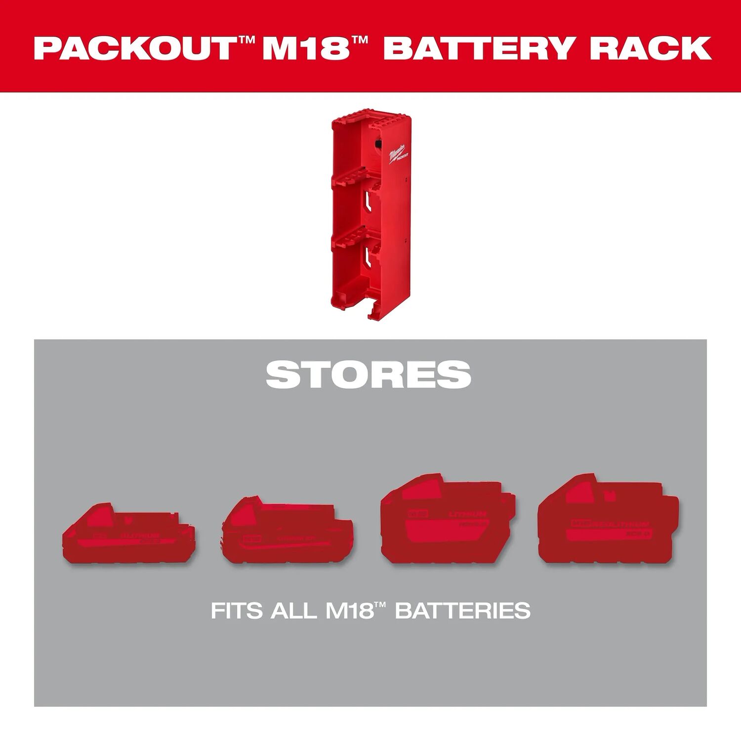 Milwaukee Packout M18 Battery Rack
