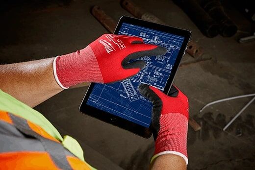 Milwaukee Cut Level 1 Nitrile Dipped Gloves in Red