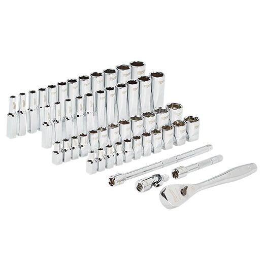 Milwaukee 1/4-In Drive Ratchet & SAE & Metric Socket Set, 50-Pc