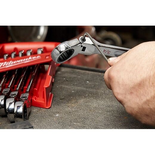 Milwaukee 15-Pc SAE Flex Head Ratcheting Combination Wrench Set