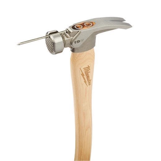 Milwaukee Milled Face Hickory Handle Framing Hammer, 19-Oz
