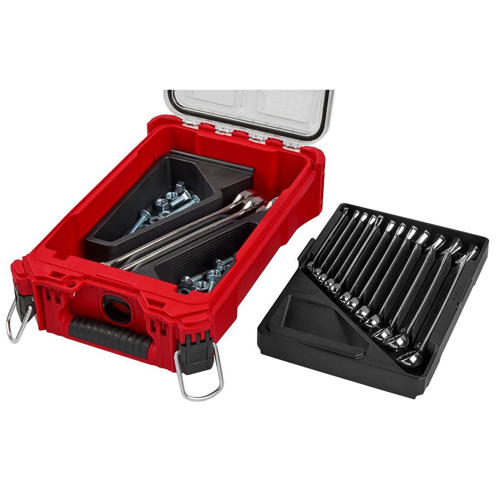 Milwaukee Metric Combination Wrench Set with PACKOUT Compact Organizer, 15-Pc