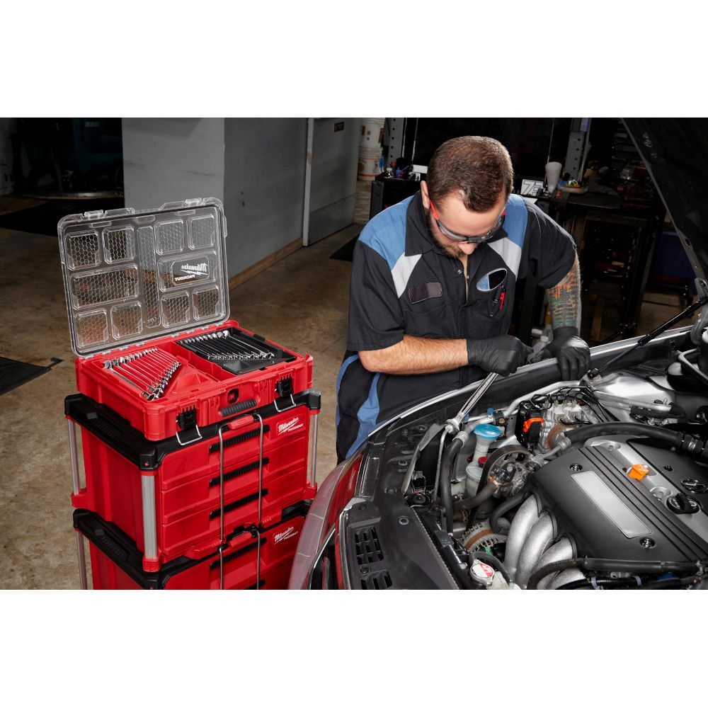 Milwaukee Metric & SAE Combination Wrench Set with PACKOUT Organizer, 30-Pc