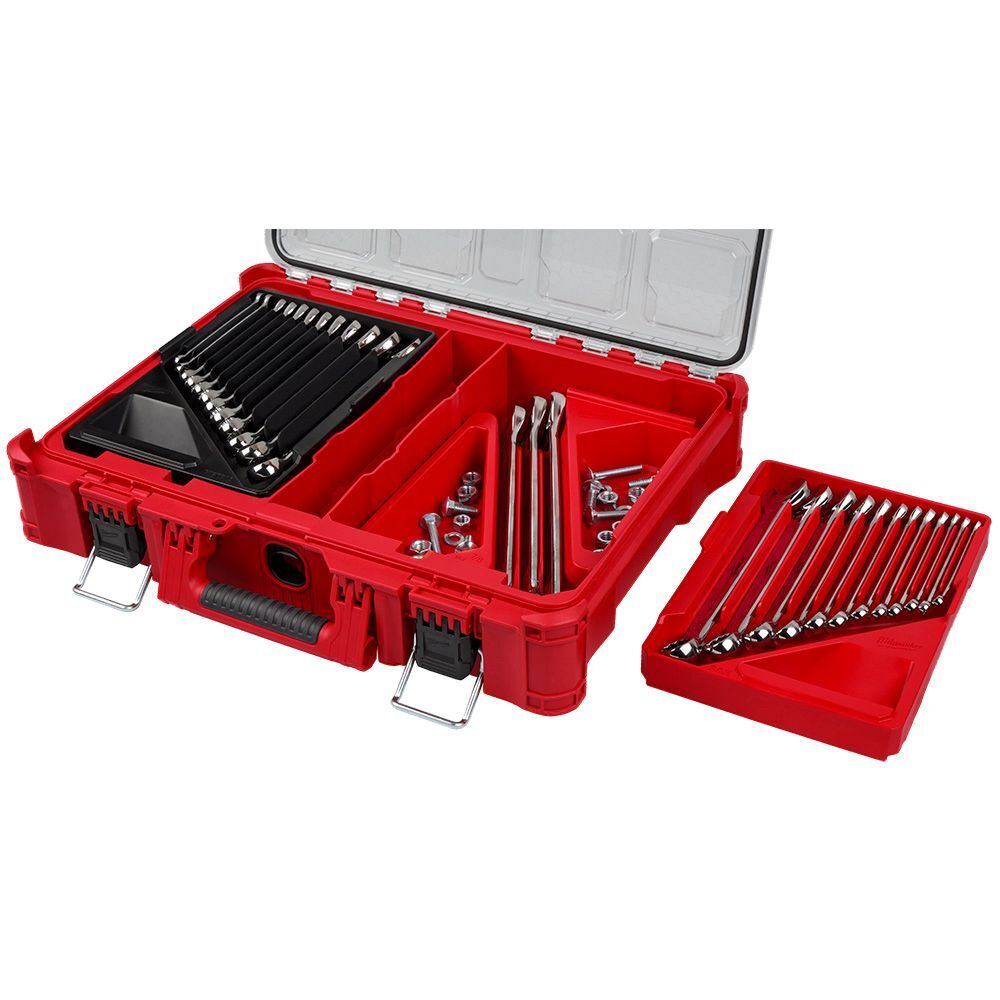 Milwaukee Metric & SAE Combination Wrench Set with PACKOUT Organizer, 30-Pc