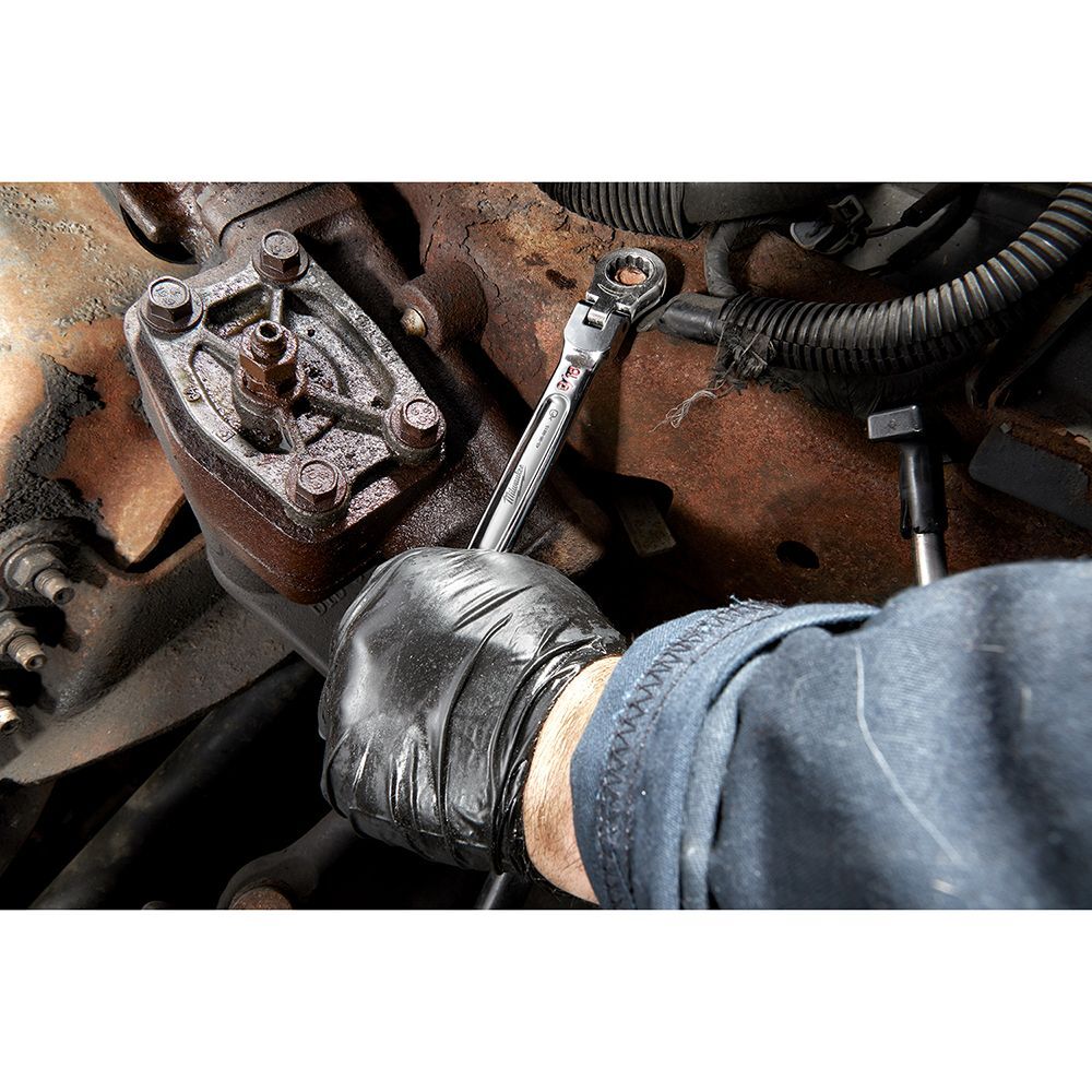 Milwaukee Metric Flex Head Ratcheting Combination Wrench Set, 7-Pc