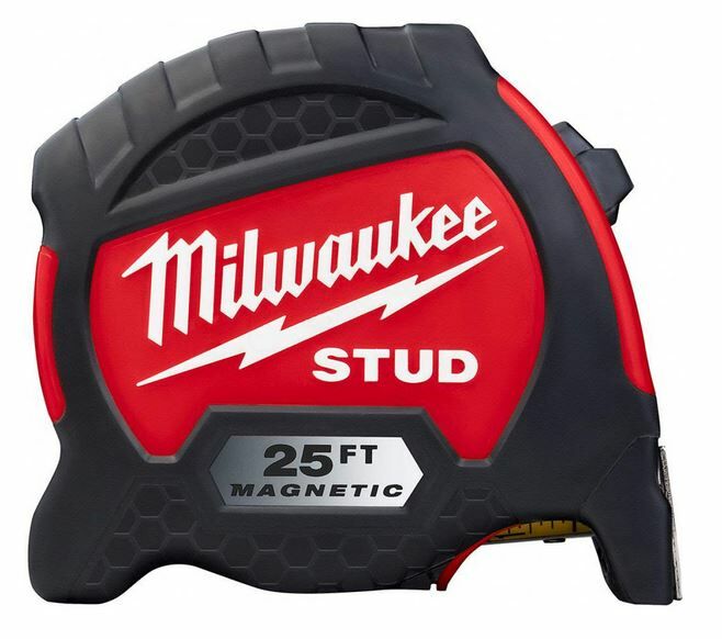Milwaukee Magnetic Stud Tape Measure - Red, 25 ft