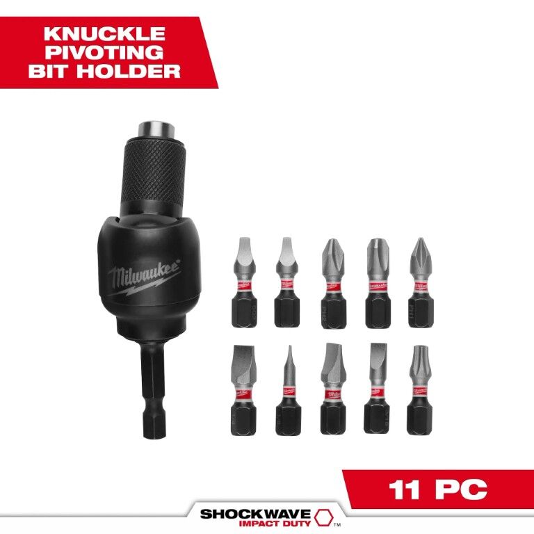 Milwaukee Shockwave 30° Knuckle Pivoting Bit Holder Set, 11-Pc