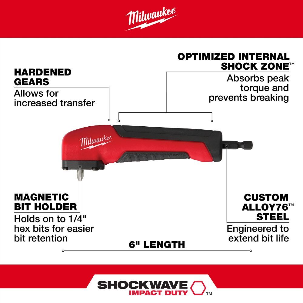 Milwaukee Shockwave Impact Duty Right Angle Adapter