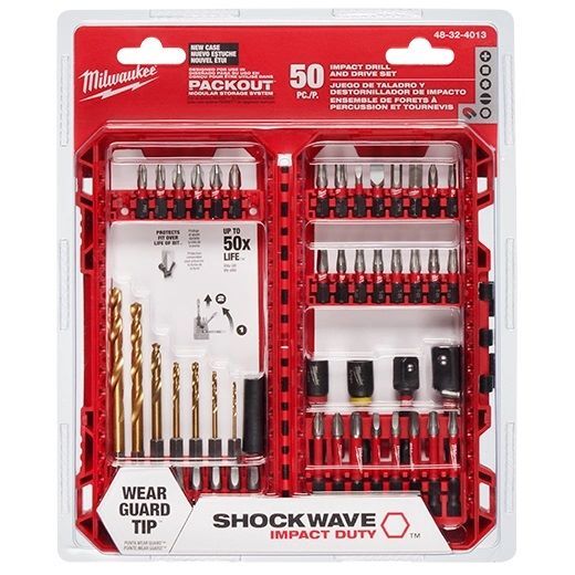 Milwaukee Shockwave Impact Duty Drill & Driver Set, 50-Pk