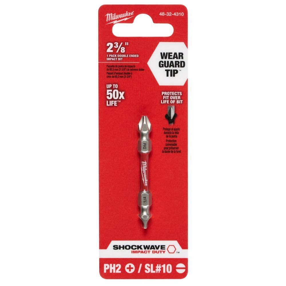 Milwaukee SHOCKWAVE PH2/SL #10 Impact Duty Double Ended Bit