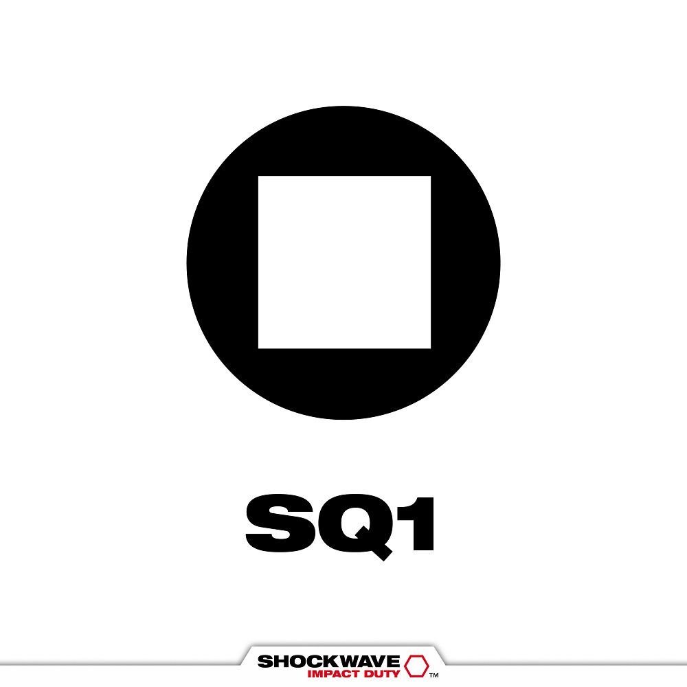 Milwaukee Shockwave Impact #1 Square Bit, 1-In, 2-Pc