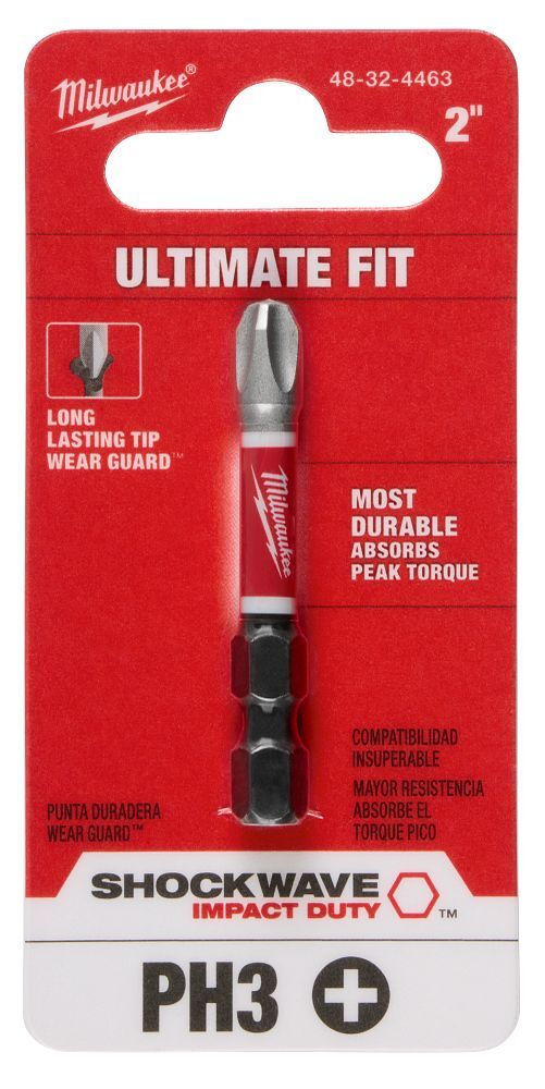 Milwaukee Shockwave Impact #3 Phillips Bit, 2-In