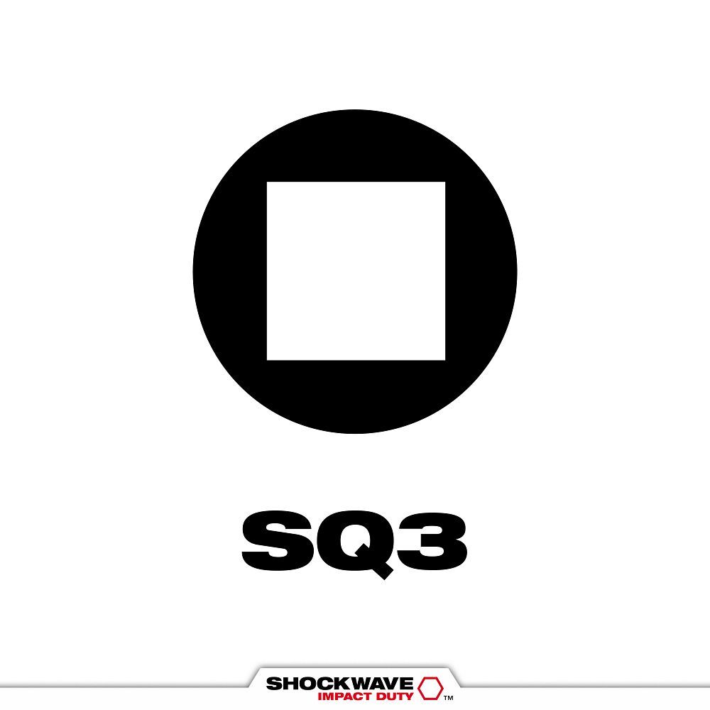 Milwaukee Shockwave Impact #3 Square Bit, 2-In