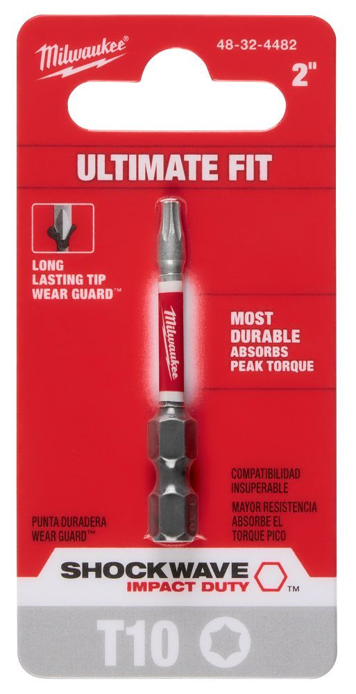 Milwaukee Shockwave Impact T10 Torx Bit, 2-In