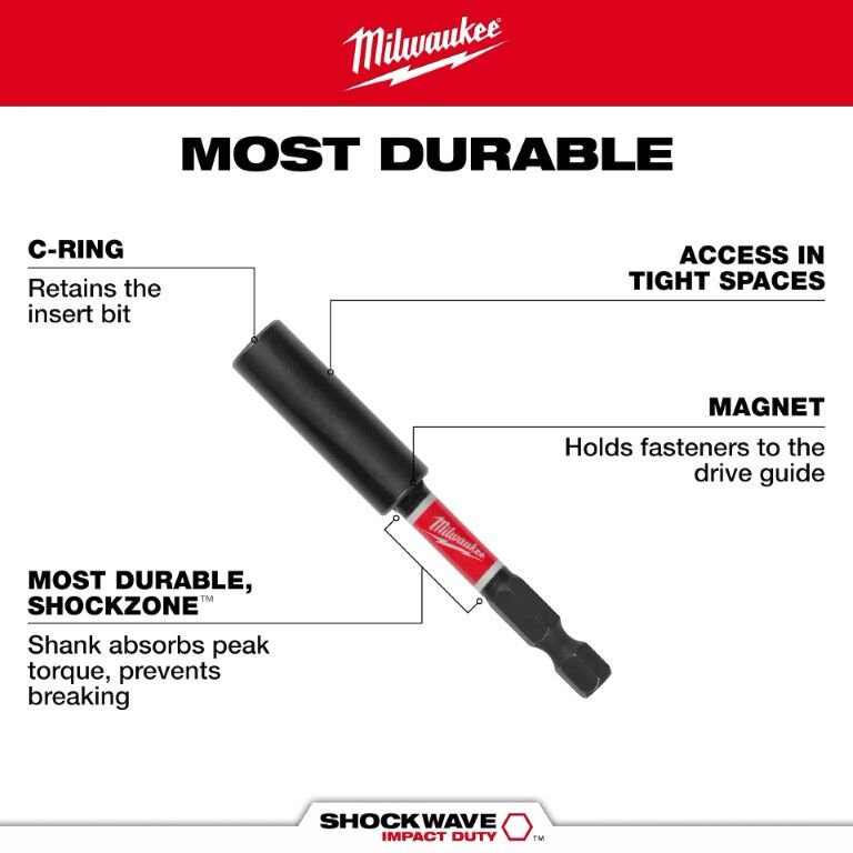 Milwaukee Shockwave Impact Duty Magnetic Bit Holder, 12-In