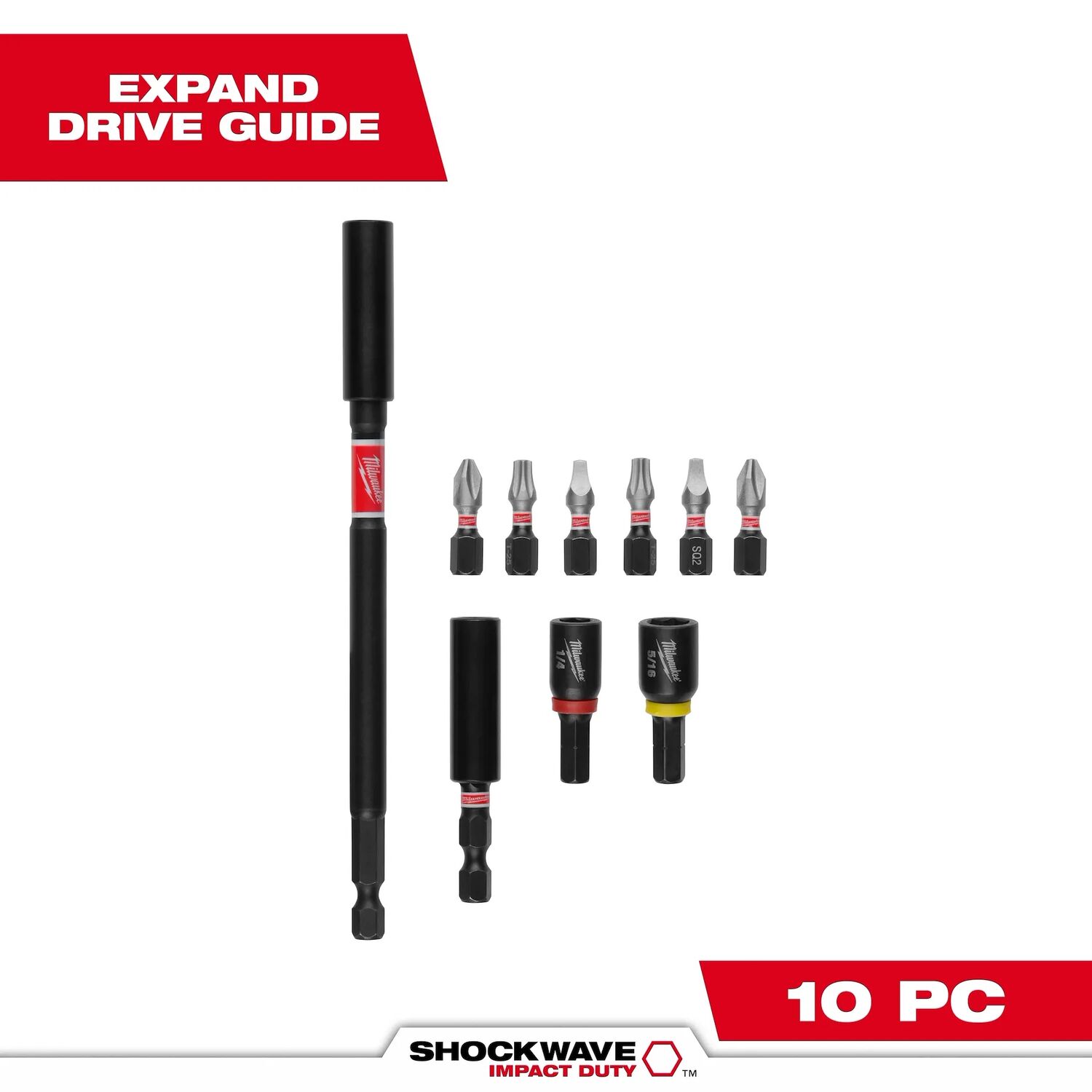 Milwaukee Shockwave Impact Duty Expand Bit Set, 10-Pc