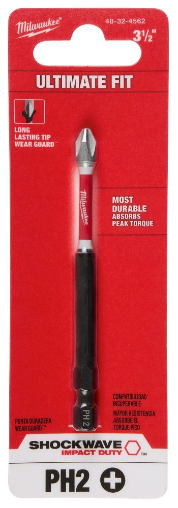 Milwaukee Shockwave Impact #2 Phillips Bit, 3 1/2-In