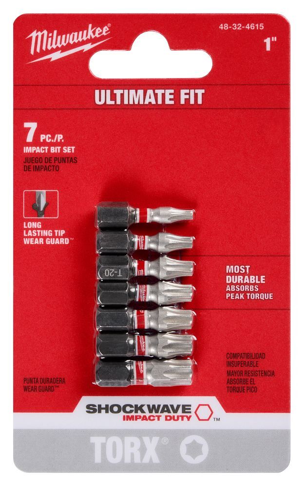 Milwaukee Shockwave Impact Duty Torx Insert Bit Set, 1-In, 7-Pc