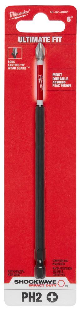 Milwaukee Shockwave Impact #2 Phillips Bit, 6-In
