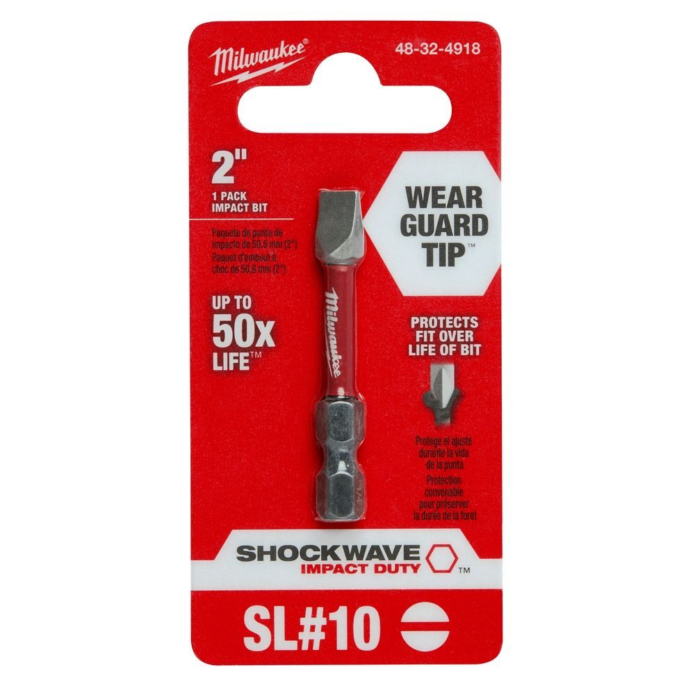 Milwaukee SHOCKWAVE 2-In Impact Duty Slotted 1/4-In Power Bit