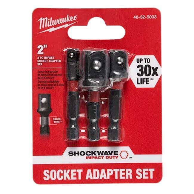 Milwaukee Impact Duty Shank To Socket Adapter Bit Set, 3-Pc