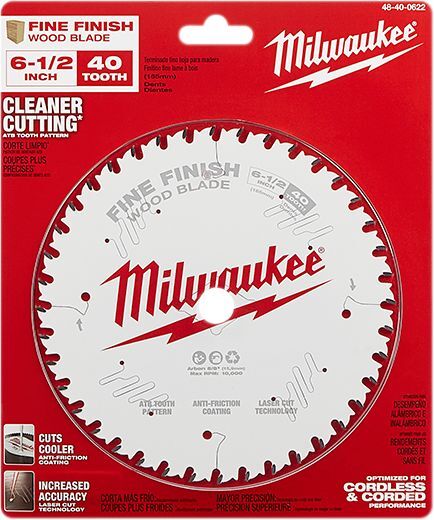 Milwaukee Finish Blade Circular Saw Blade, 40T, 6 1/2-In