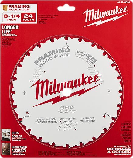 Milwaukee Framing Circular Saw Blade, 24T, 8 1/4-In