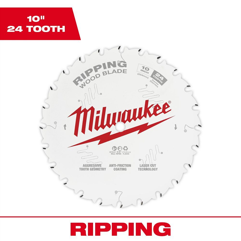 Milwaukee Ripping Circular Saw Blade, 24T, 10-In