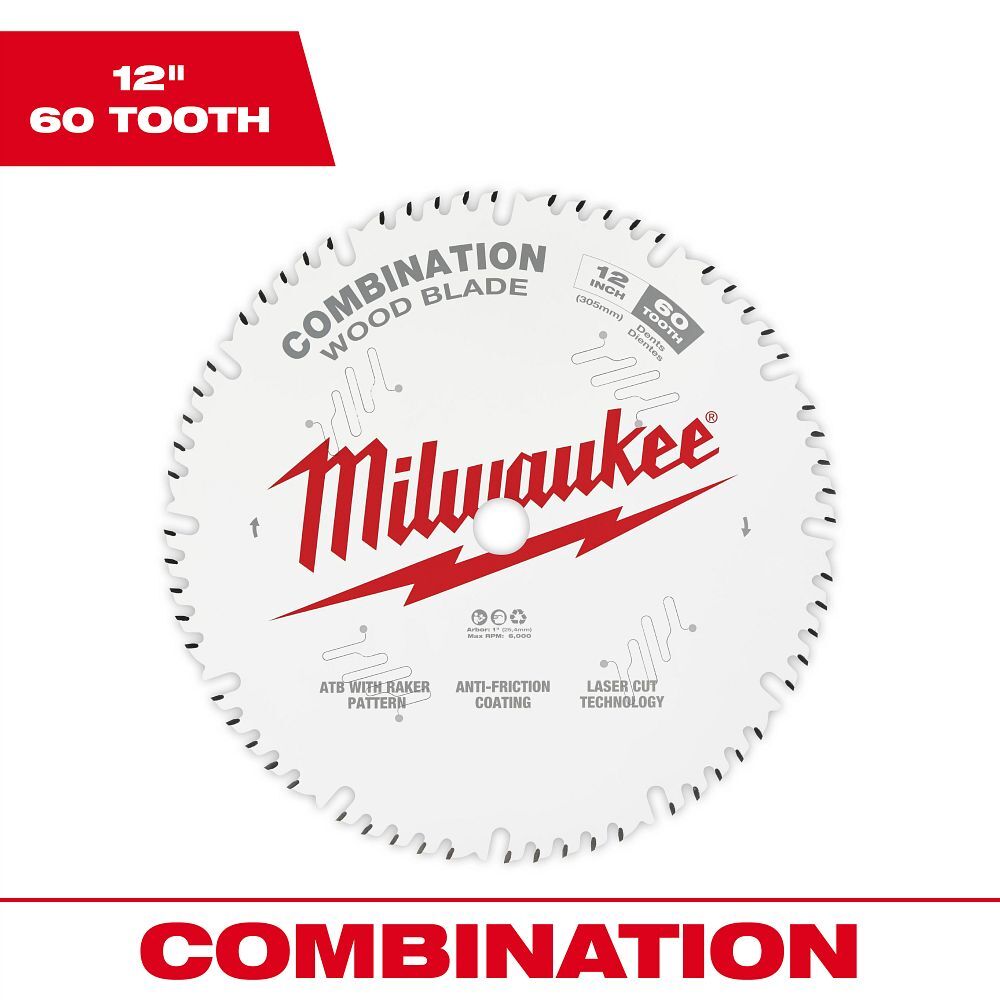 Milwaukee Combination Circular Saw Blade, 60T, 12-In