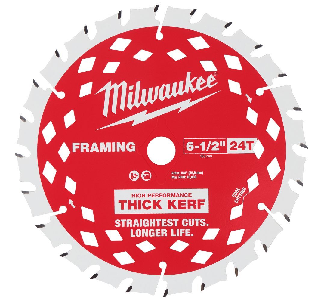 Milwaukee Thick Kerf Framing Circular Saw Blade, 24T, 6 1/2 in.