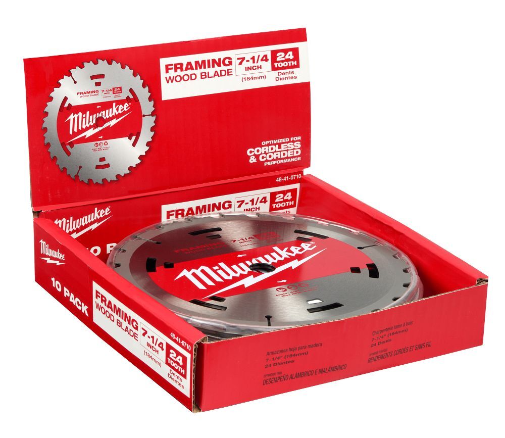 Milwaukee Construction Framing Blade Circular Saw, 24T, 7 1/4-In